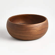 Tondo 14" Acacia Wood Salad Serving Bowl + Reviews | Crate & Barrel