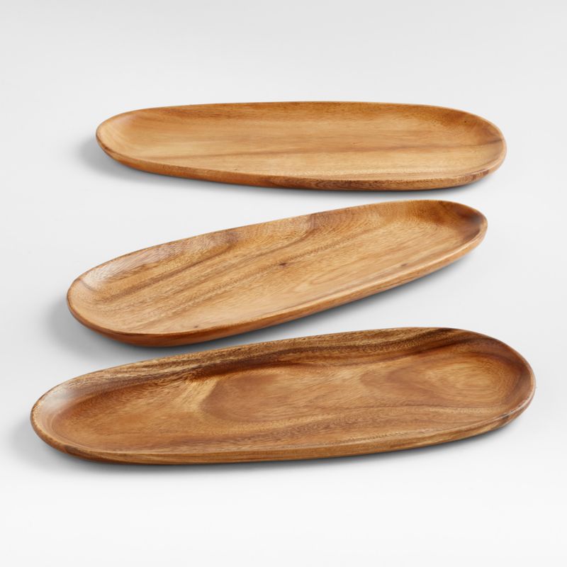 Tondo Acacia Wood Long Oblong Platter - image 2 of 4