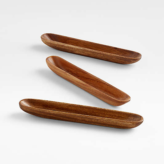 Tondo Acacia Wood Olive Boat