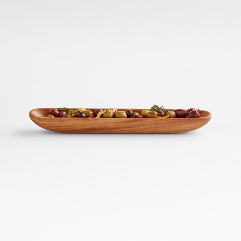 Tondo Acacia Wood Olive Boat - image 1 of 4