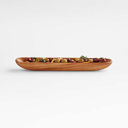 Tondo Acacia Wood Olive Boat