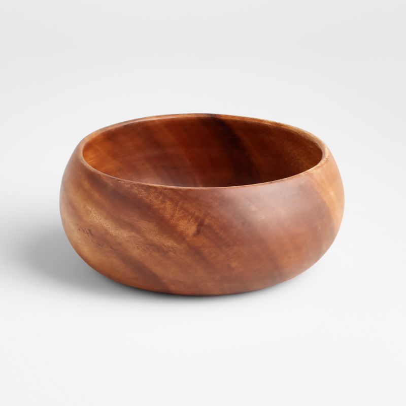Tondo 8.5" Acacia Wood Serving Bowl + Reviews | Crate & Barrel