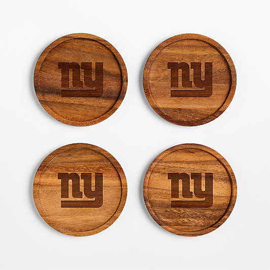 NFL New York Giants Tondo Acacia Wood Coasters, Set of 4