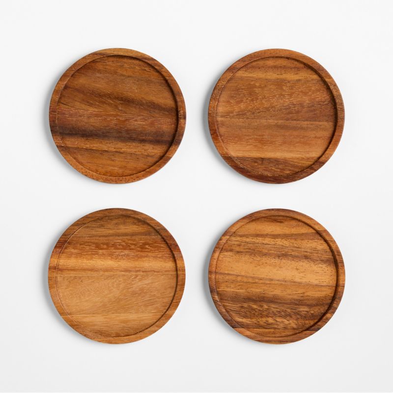 Tondo Acacia Wood Coasters, Set of 4