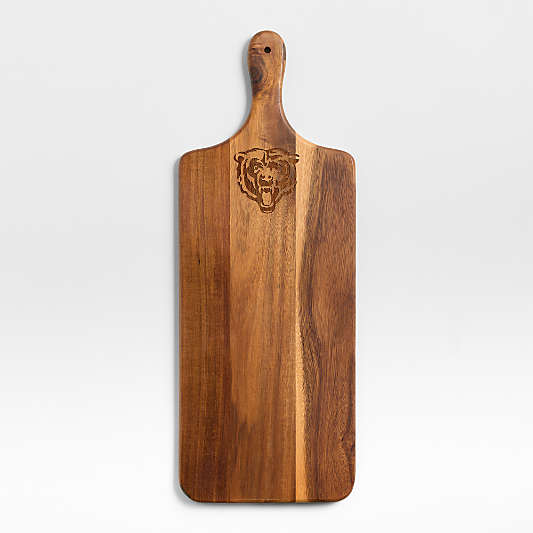NFL Chicago Bears Tondo Acacia Paddle Serving Board