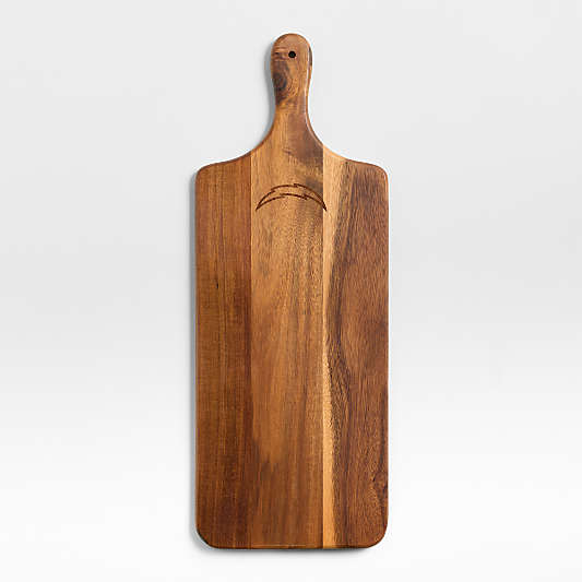 NFL Los Angeles Chargers Tondo Acacia Paddle Serving Board
