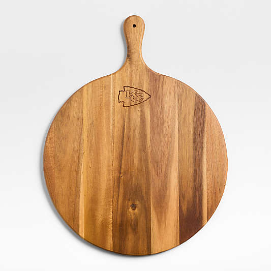 NFL Kansas City Chiefs Tondo Acacia Round Serving Board