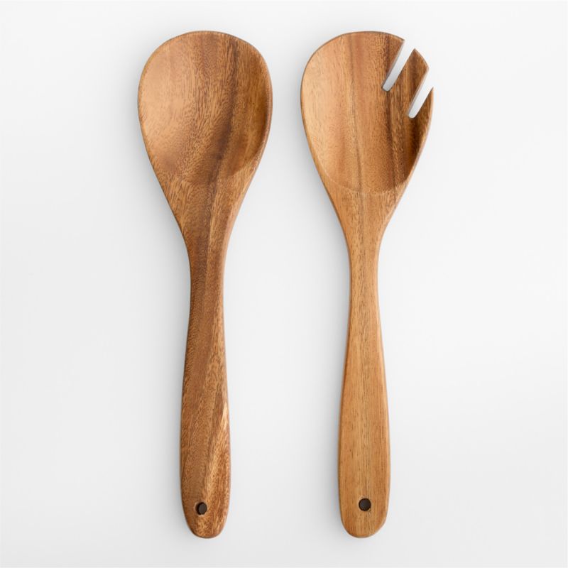 Viewing product image Tondo Acacia Servers, Set of 2 - image 1 of 6