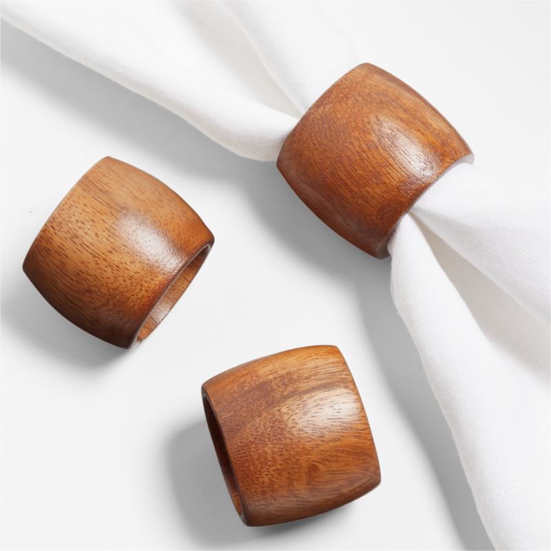 Handmade Acacia Wood Napkin Ring Set of 12 for Dining Wooden napkin Ring