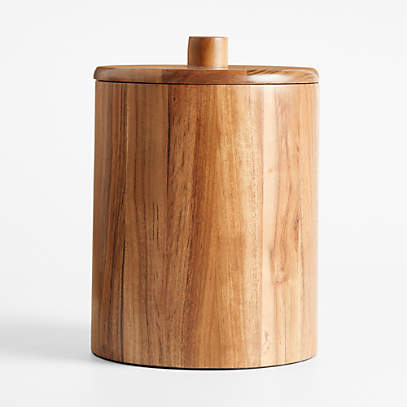 Crate & Barrel Extra-Large Glass Canister with Wood Lid + Reviews