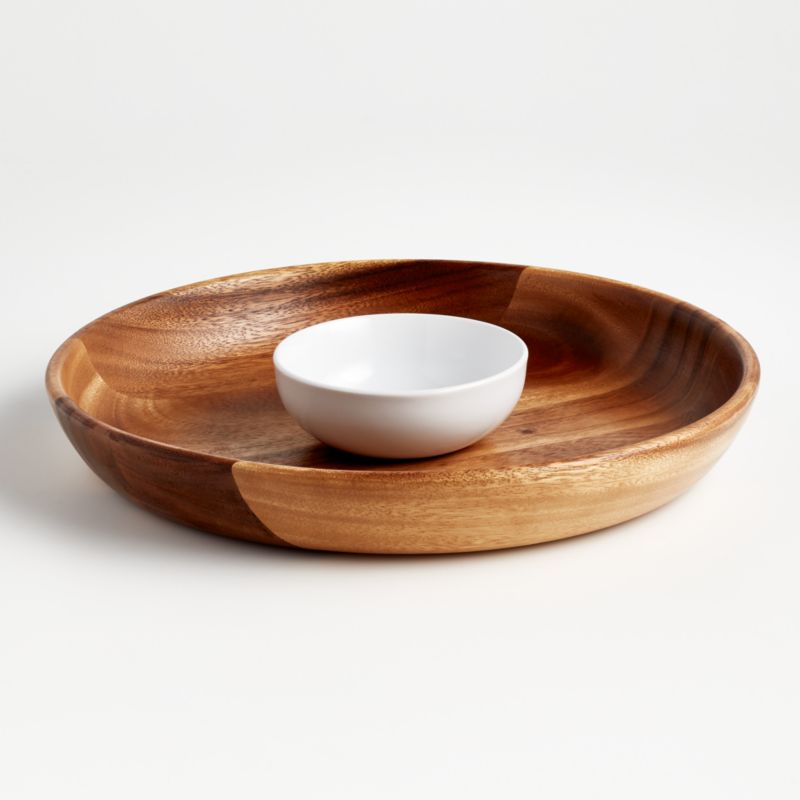 Tondo Wooden Chip and Dip Bowl + Reviews | Crate & Barrel