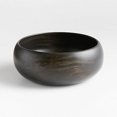 View Tondo 10.5" Ebonized Wood Salad Serving Bowl details