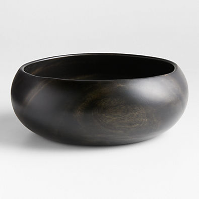 View Tondo 14" Ebonized Wood Salad Serving Bowl details