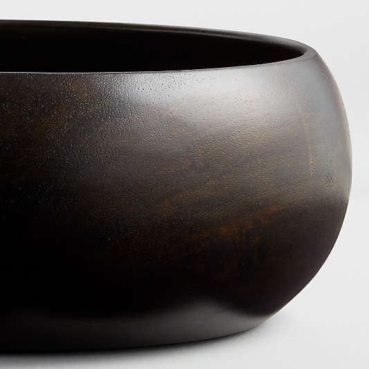 Tondo 8.5" Ebonized Wood Salad Serving Bowl