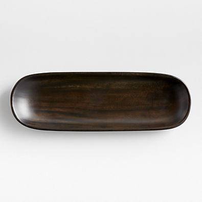 View Tondo Ebonized Oval Platter 16.5" details