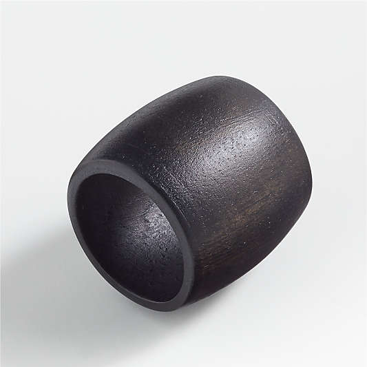 Tondo Ebonized Wood Napkin Ring