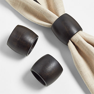 View Tondo Ebonized Wood Napkin Ring details