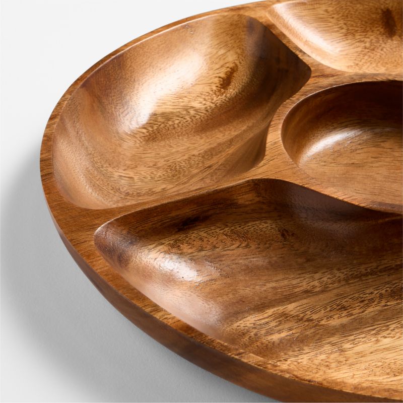 Tondo 16" Acacia Large Divided Server - image 1 of 4