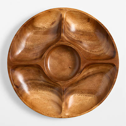 Tondo 16" Acacia Large Divided Server