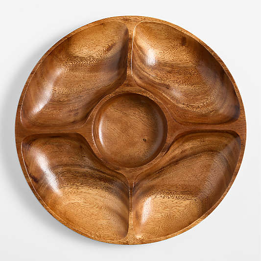 Tondo 16" Acacia Large Divided Server