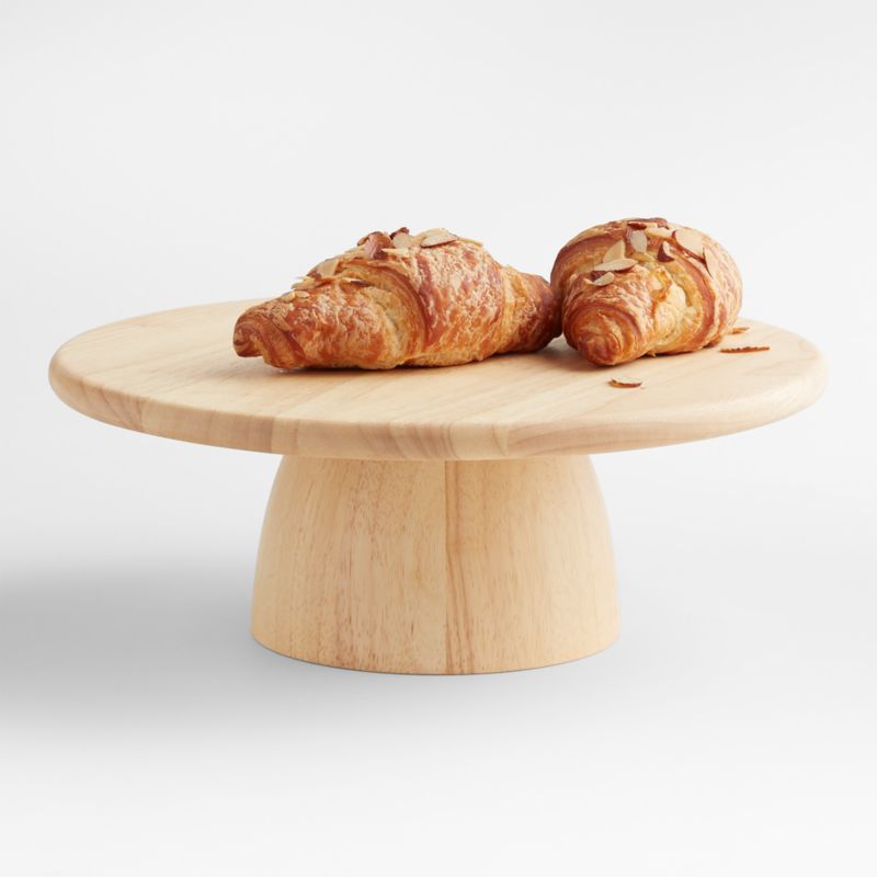 Tondo Natural Wood Cake Stand | Crate & Barrel