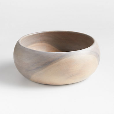 View Tondo 10.5" White-Washed Wood Salad Serving Bowl details