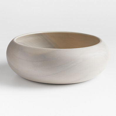 View Tondo 14" White-Washed Wood Salad Serving Bowl details