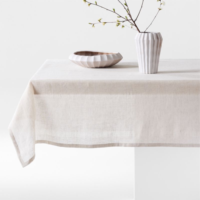 Torino 60"x120" Natural EUROPEAN FLAX ™ Linen Tablecloth - image 0 of 2