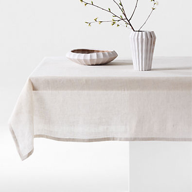 View Torino 60"x120" Natural EUROPEAN FLAX ™ Linen Tablecloth details