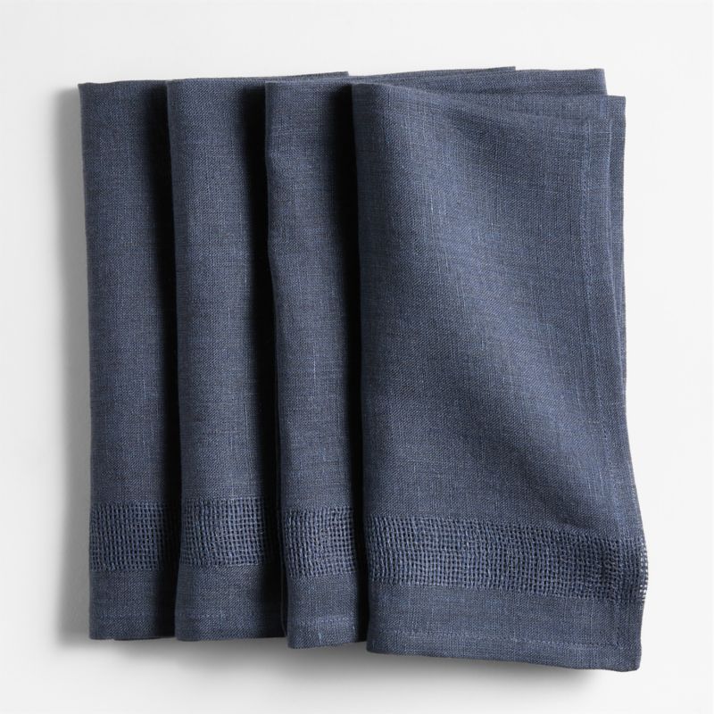 Torino Indigo EUROPEAN FLAX ™-Certified Linen Dinner Napkins, Set of 4 - image 0 of 2