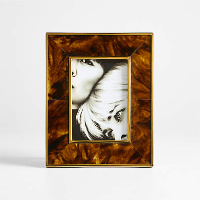 Tortoise Brass Resin 5x7 Picture Frame