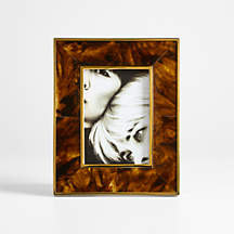 Tortoise Brass Resin 5x7 Picture Frame + Reviews | Crate & Barrel