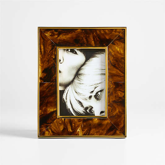 Tortoise Brass Resin 5x7 Picture Frame
