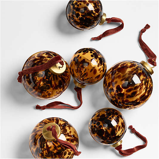 Tortoise Christmas Tree Ornaments, Boxed Set of 6