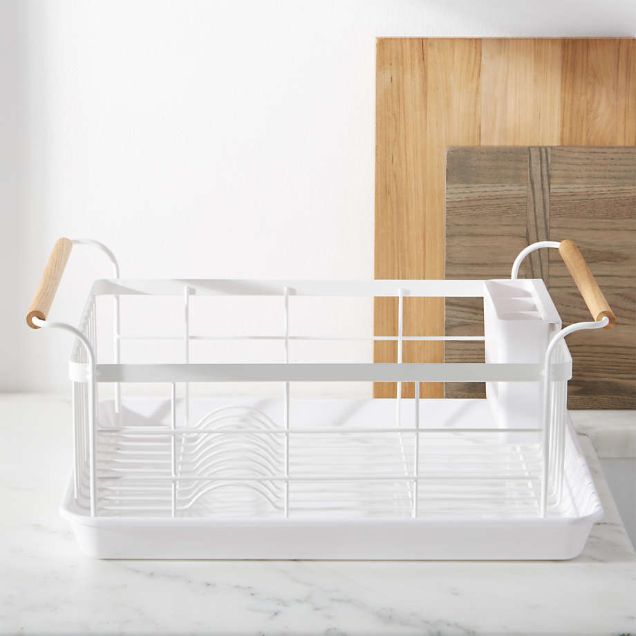 Yamazaki Tosca White Over-The-Sink Dish Drainer Rack + Reviews, Crate &  Barrel