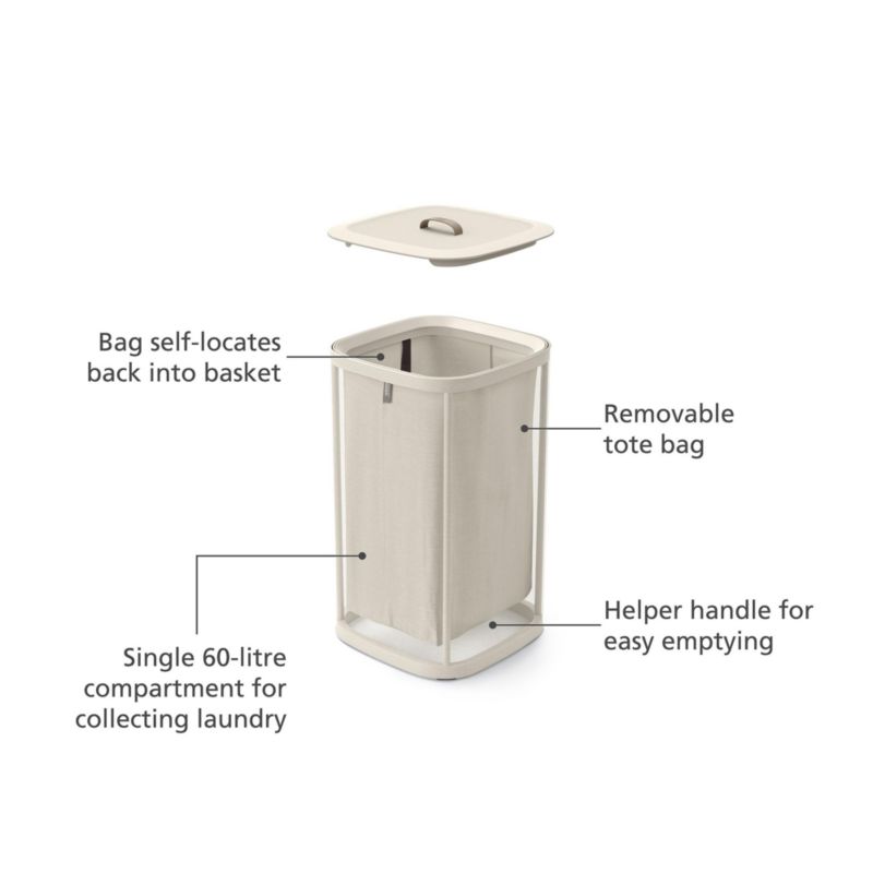 Joseph Joseph Tota One 60L Laundry Basket - Ecru - image 5 of 6