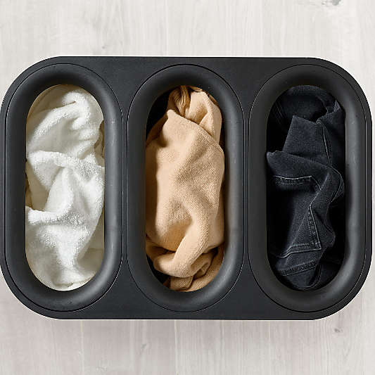 Joseph Joseph Tota Luxe 90L Bamboo Trio Laundry Basket - Carbon Black