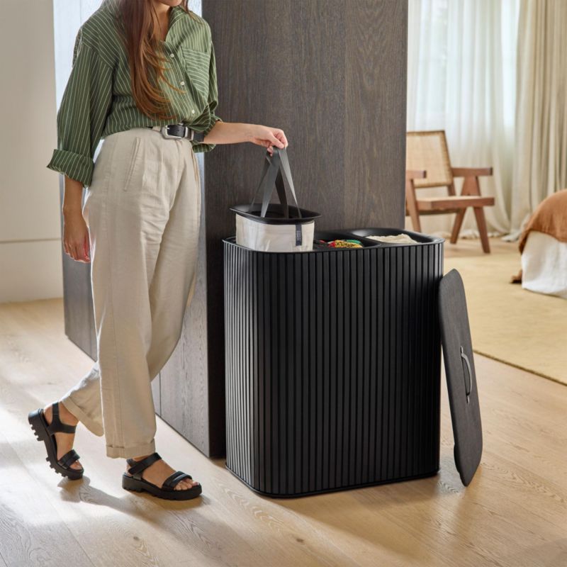 Joseph Joseph Tota Luxe 90L Bamboo Trio Laundry Basket - Carbon Black - image 3 of 6