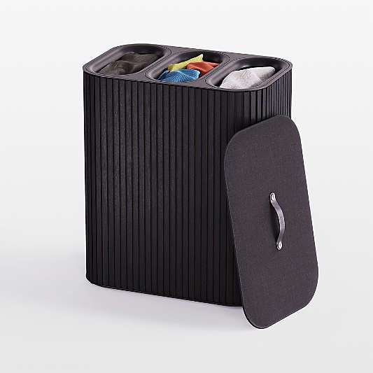Joseph Joseph Tota Luxe 90L Bamboo Trio Laundry Basket - Carbon Black