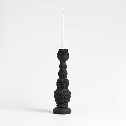 Finestra Large Black Taper Candle Holder 19"