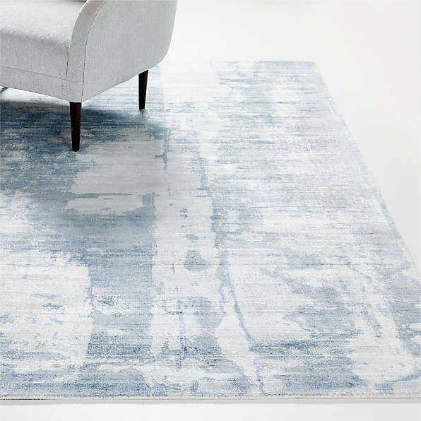 Superior Aero Hand-Braided Wool Area Rug, 5' x 8', Light Blue 