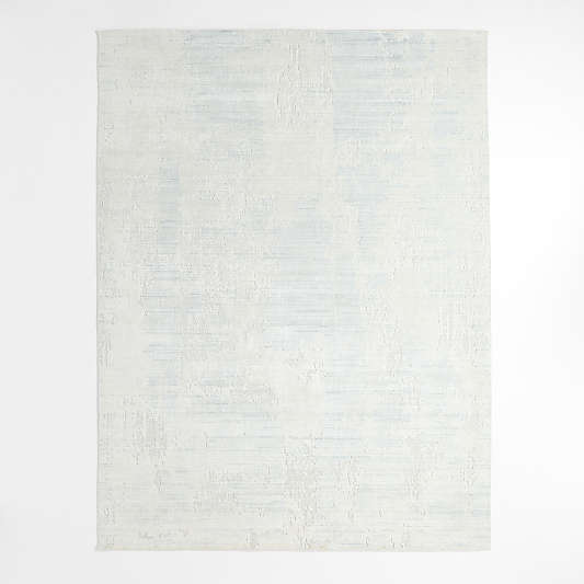 Tottori Viscose Abstract Handwoven Blue Area Rug