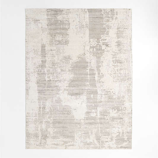 Tottori Viscose Abstract Grey Area Rug 6'x9'