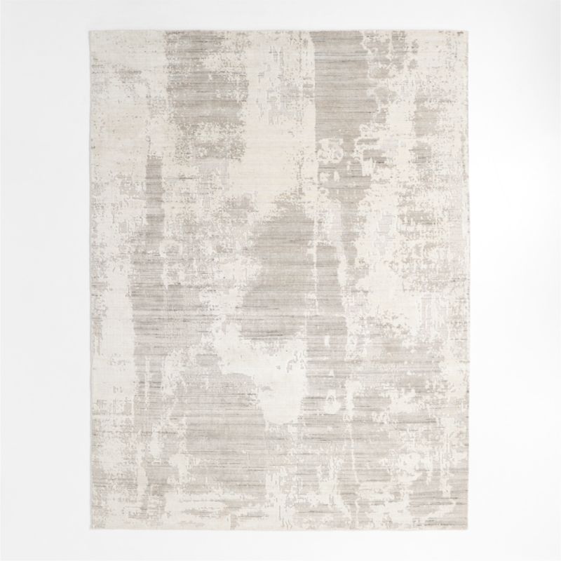 Tottori Viscose Abstract Grey Area Rug 6'x9'