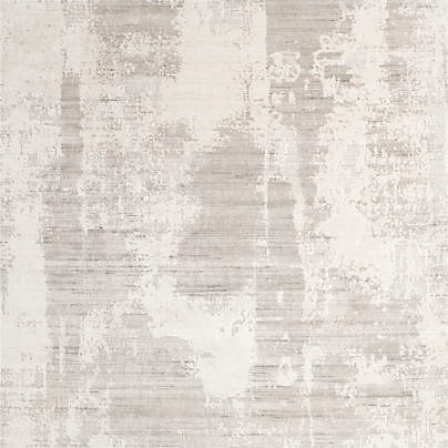 Tottori Viscose Abstract Handwoven Grey Rug Swatch 12"x18"