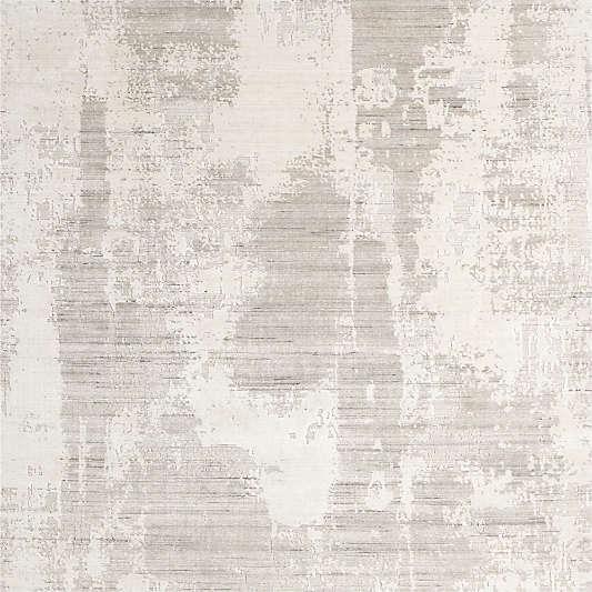 Tottori Viscose Abstract Handwoven Grey Rug Swatch 12"x18"