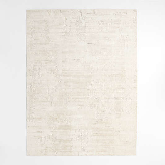 Tottori Viscose Abstract Handwoven Ivory Area Rug