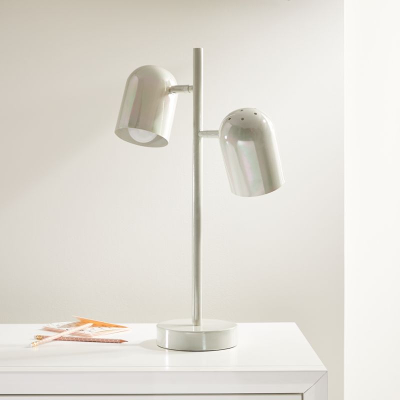 White Iridescent Touch Table Lamp, Crate And Barrel Touch Floor Lamp