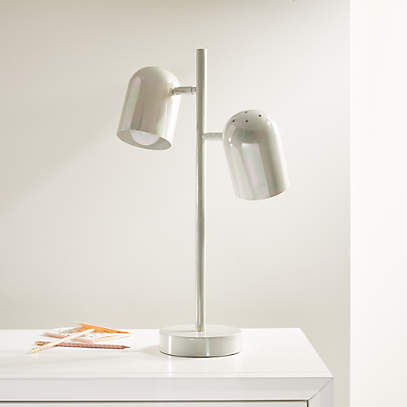 White Iridescent Touch Table Lamp, White Touch Table Lamps