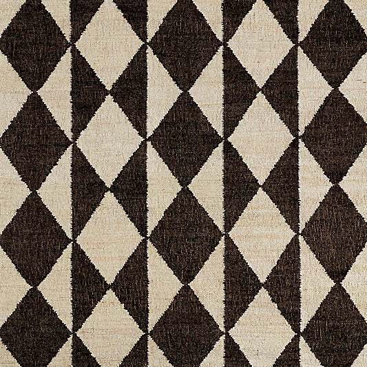 Toulon Jute Diamond Checkered Black Area Rug 10'x14'